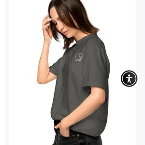 🩷for my best friend Jessika🩷 Ivory Ella Gray T-Shirt with Elephant Logo